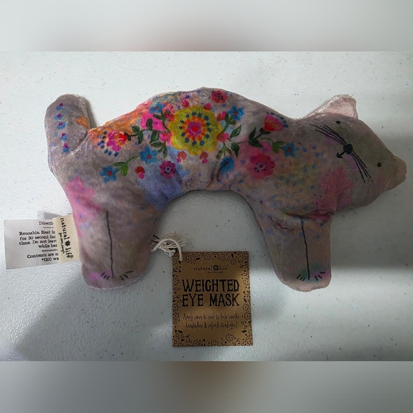 NATURAL LIFE Other - NATURAL LIFE Floral Painted Weighted Eye Mask in Pink, Yellow, Blue